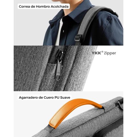 Tomtoc Maletín Defender-A42 MacBook Air 13" M3/M2/M1 Gris-3