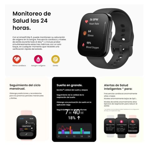 Amazfit Bip 5 Reloj Inteligente - GPS/IP68/+120 deportivos - Blanco-4