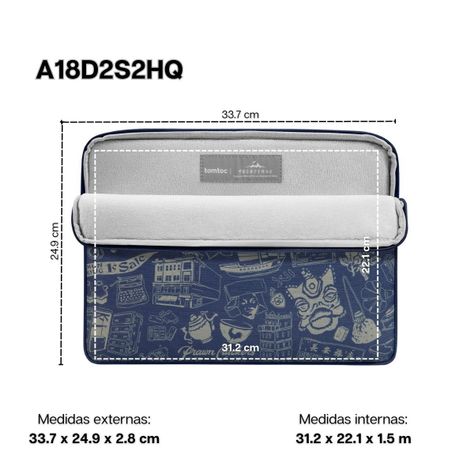 Tomtoc Funda Light-A18 OCHM para Macbook 14" - Azul-1