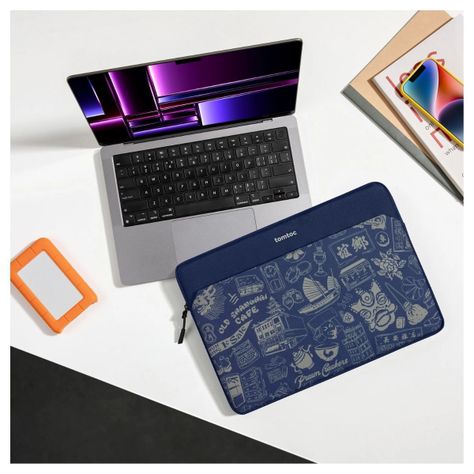Tomtoc Funda Light-A18 OCHM para Macbook 14" - Azul-3