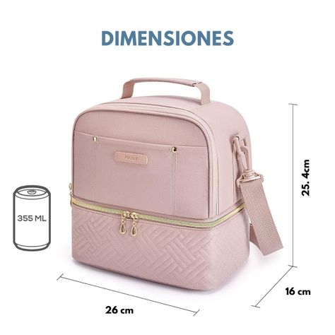 Tourit Lonchera con Aislamiento Térmico Cubierta Doble 10,6L - Rosado-2