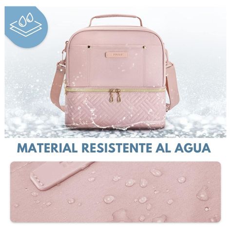 Tourit Lonchera con Aislamiento Térmico Cubierta Doble 10,6L - Rosado-5