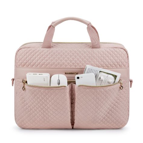 Bagsmart Maletín grande para notebook de 15.6" - Rosado-2
