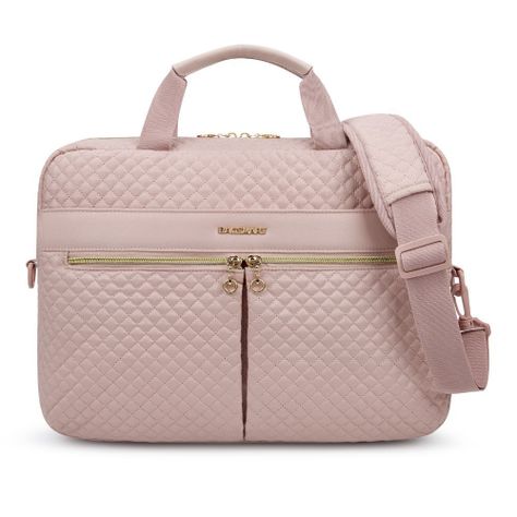 Bagsmart Maletín grande para notebook de 15.6" - Rosado-0