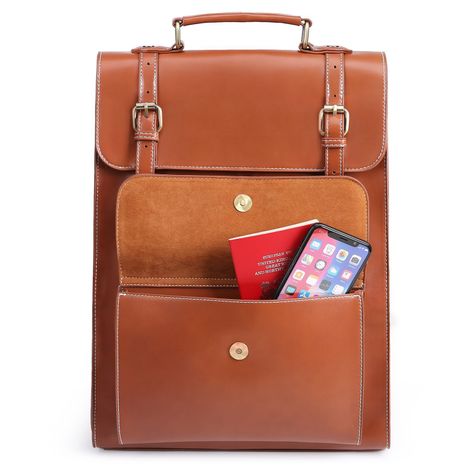 Ecosusi Mochila Vintage Camellia para Notebook 15,6" - Marrón-5