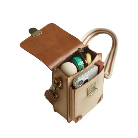 Ecosusi Bolso Cruzado Vintage para Teléfono - Beige-7