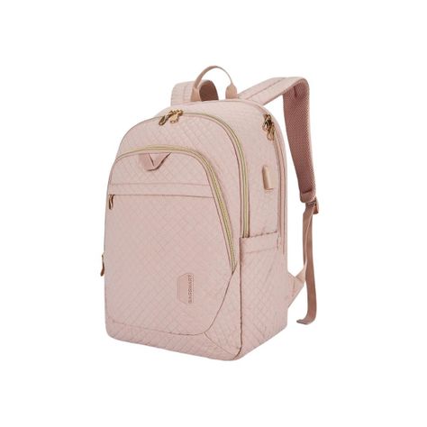 Bagsmart Mochila Viaje notebook 15.6" Rosa Tejido-0