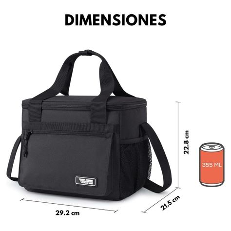 Tourit Cooler Bag Lonchera Grande 14L 24 Latas - Negro-4