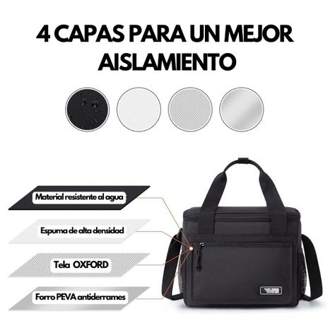 Tourit Cooler Bag Lonchera Grande 14L 24 Latas - Negro-6