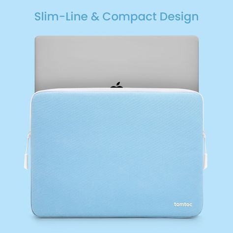 Tomtoc Funda Lady Para Macbook 13''+organizador shell Celeste-4