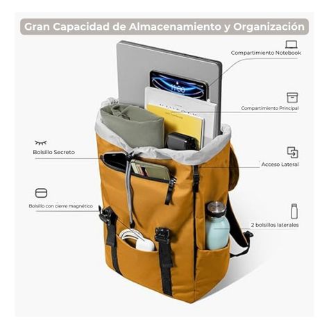 Tomtoc Mochila VintPack-A1 17L para Macbook 16" - Amarillo-2