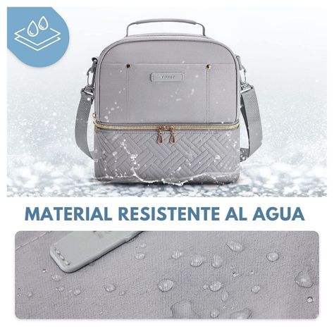 Tourit Lonchera con Aislamiento Térmico Cubierta Doble 10,6L - Gris-5