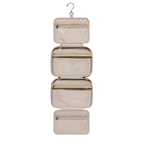 Bagsmart - Neceser de aseo para colgar más bolsa de cosmeticos - Rosado-3