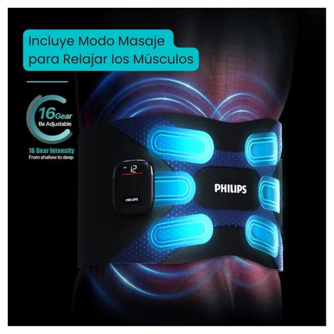Philips Masajeador de Cintura Fitness y Relajación PPM4331 - Negro-5