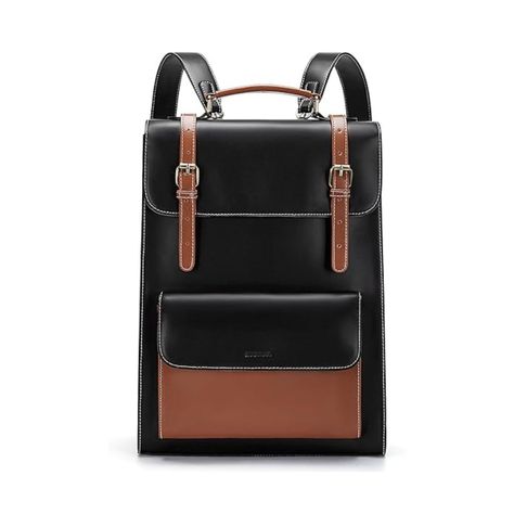 Ecosusi Mochila Vintage Camellia para Notebook 15,6" - Negro y Marrón-0