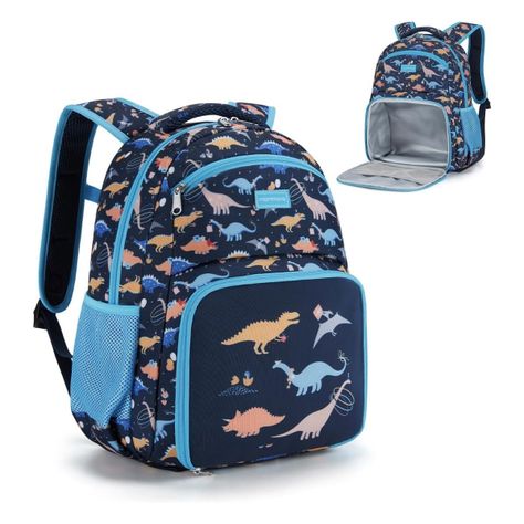 Mommore Mochila 2 en 1 para Niños Pequeños 12L - Azul Dinosaurios-0