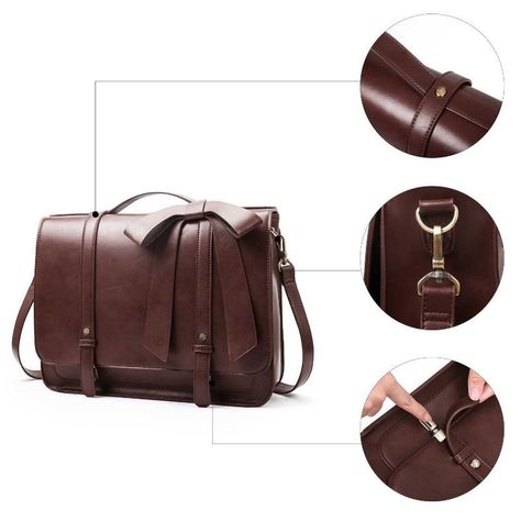 Ecosusi Mochila y Maletín con Lazo Removible Summer Garden Romance para 14" - Café-5