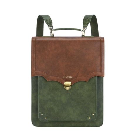 Ecosusi Mochila Vintage Aria para Notebook 14 y MacBook 15.6” - Verde Oliva-0