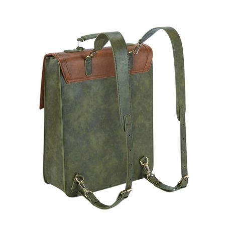 Ecosusi Mochila Vintage Aria para Notebook 14 y MacBook 15.6” - Verde Oliva-1