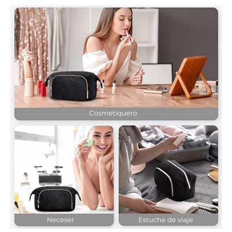 Bagsmart Estuche Cosmetiquero Tejido - Negro-5