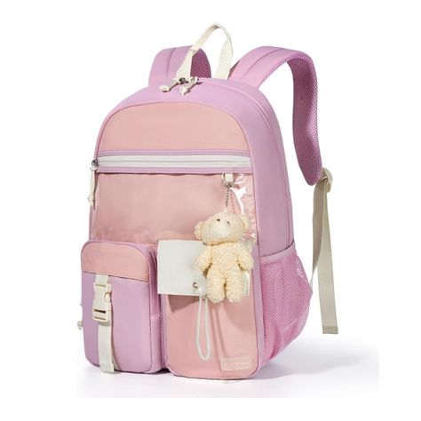Mommore Mochila Escolar Ligera Kawaii Kids 19L - Morado-0