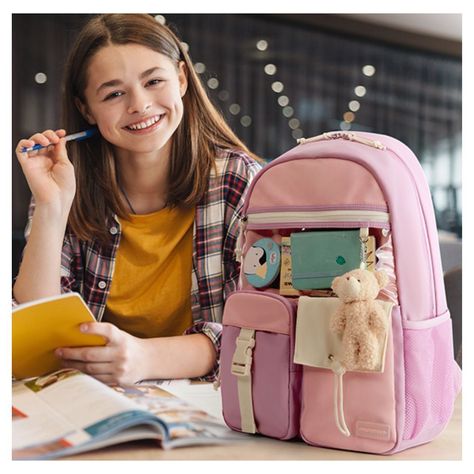 Mommore Mochila Escolar Ligera Kawaii Kids 19L - Morado-6