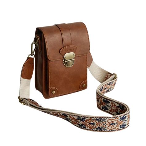 Ecosusi Bolso Cruzado Vintage para Teléfono - Marrón-1