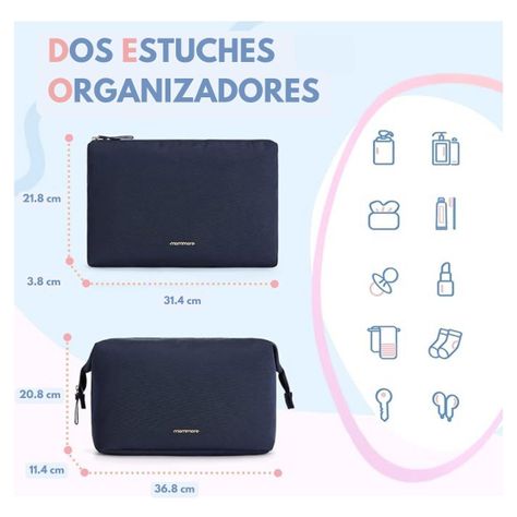 Mommore Bolso Maternal para Hospital Set 4 Piezas 39L - Azul-2