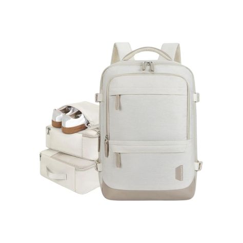 Bagsmart Mochila de Viaje Falco 30L- 40L + 3 Bolsas Organizadoras 17.3" - Beige-1