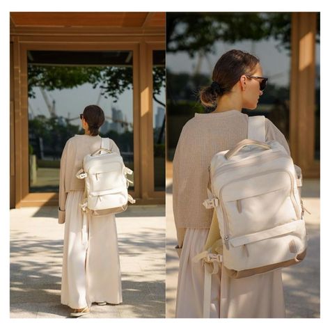 Bagsmart Mochila de Viaje Falco 30L- 40L + 3 Bolsas Organizadoras 17.3" - Beige-2