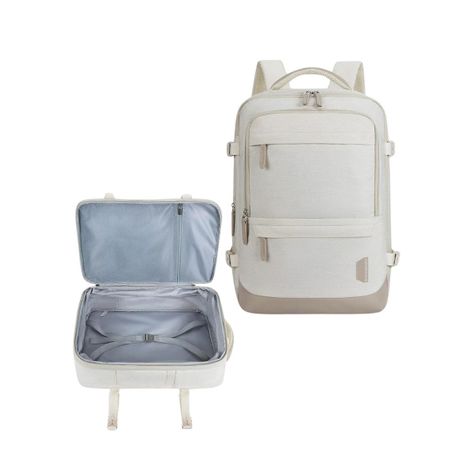 Bagsmart Mochila de Viaje Falco 30L- 40L + 3 Bolsas Organizadoras 17.3" - Beige-7