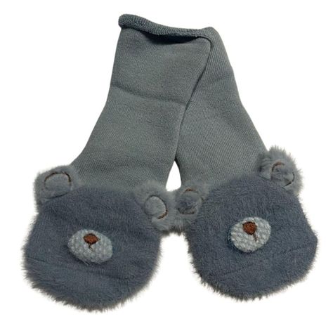 Calcetines azules de bebé con osito-0