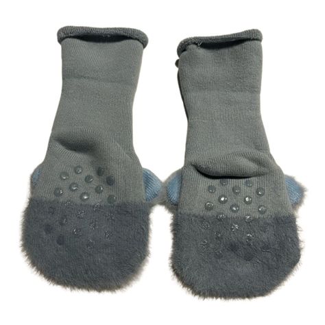 Calcetines azules de bebé con osito-2