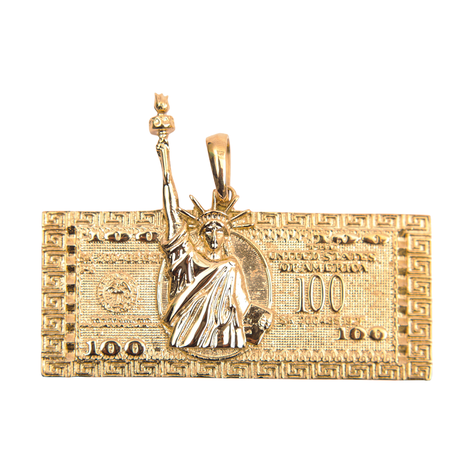 Colgante One Hundred Estatua de La Libertad Oro Laminado 18k-0