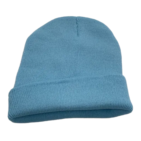 Gorro Tendencia Beanie Lana Adulto Con Doblez Azul Otoño/Invierno-2