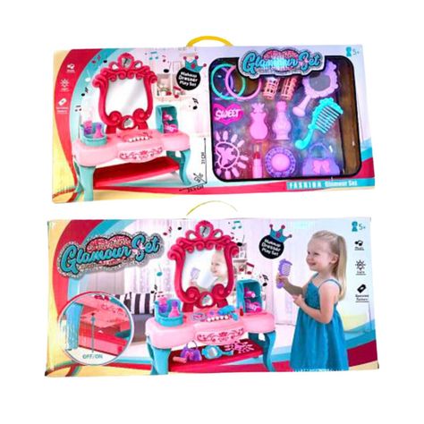 Tocador Glamour Mesa Juego De Juguetes De Maquillaje-2