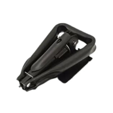 Pala Portátil Plegable Negra Estuche Camping Montañismo-2