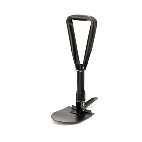 Pala Portátil Plegable Negra Estuche Camping Montañismo-1