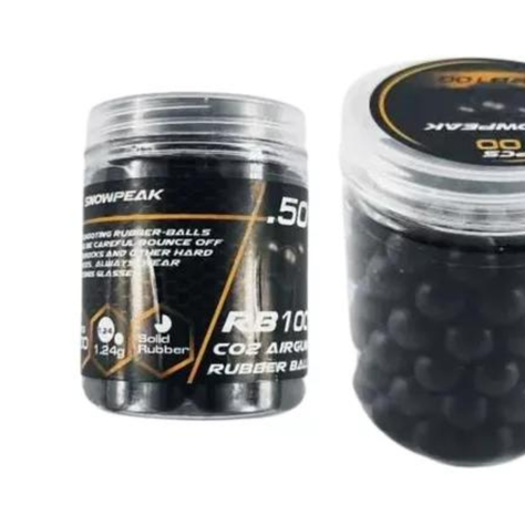 Bolas de goma SNOWPEAK reutilizables negras x100 uds (cal .50)-1
