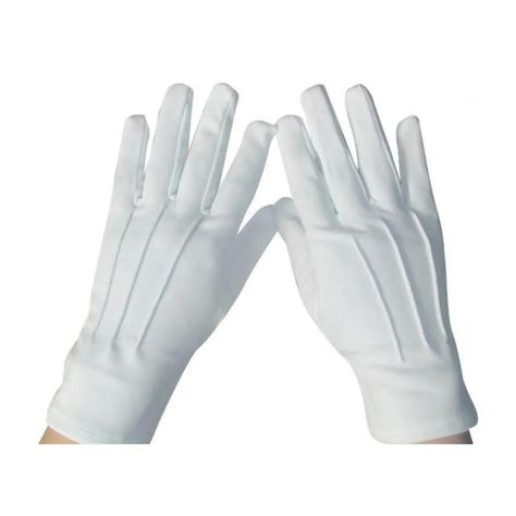 Guantes Blancos Formal Algodón Guardia De Honor Ceremonial-2