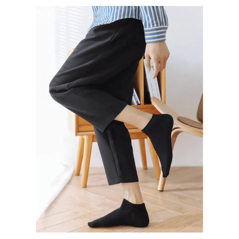 Pack 4 Pares Calcetines Largos Negros Lisos-1