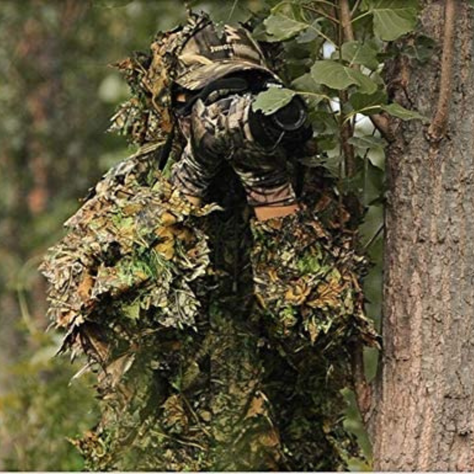 Traje Camuflaje Ghillie 3D Hojas Woodland Camuflaje Airsoft-3