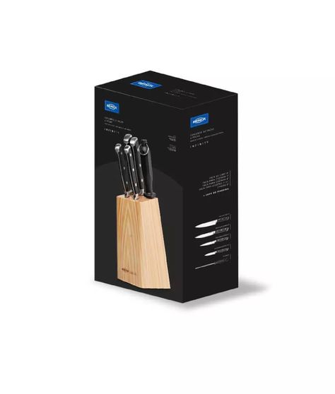 Set De 4 Cuchillos + Chaira Acero Inoxidable Brinox Infinity-1