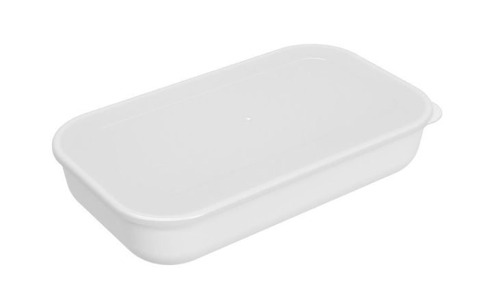 Bowl Rectangular Con Tapa 2,80 L De Plástico Essential Blanco-0