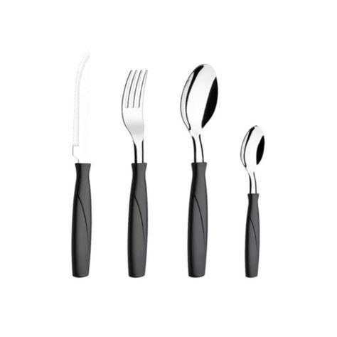 Juego de Cubiertos Con Mango 24 Piezas Brinox Itaparica Negro-1