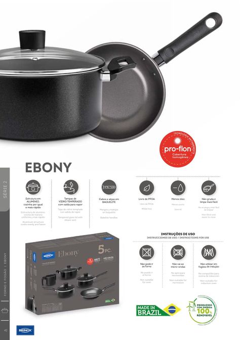 Cacerola Con Tapa Brinox Negro Ebony 24 cm 4.5 L-2