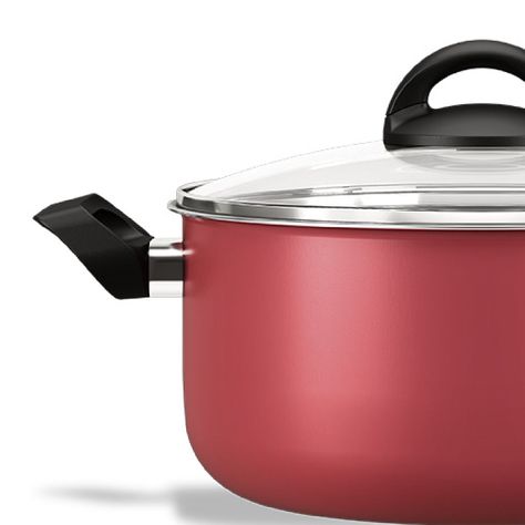 Cacerola Con Tapa 24 cm 4.5 L Brinox Maple Rojo-2