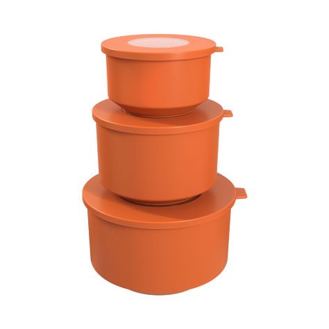 Juego De 3 Contenedores Linea Hoop Coza Naranja-0