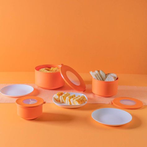 Juego De 3 Contenedores Linea Hoop Coza Naranja-1