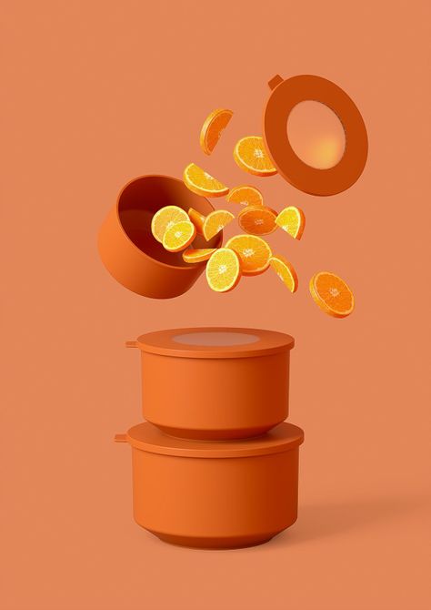 Juego De 3 Contenedores Linea Hoop Coza Naranja-3